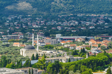 Fototapeta na wymiar Sunny view of ruins of citadel in Stari Bar town near Bar city, Montenegro.
