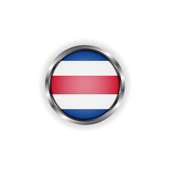 Abstract button with stylish metallic frame. Costa Rica flag vector illustration