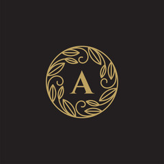 Monogram Luxury Letter A logo icon, vintage flower design concept, luxury business, hotel, wedding services and more brand identity