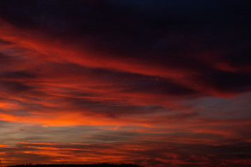 red sunset in the sky