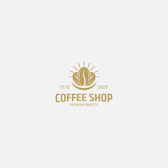 Coffee shop logo design template. Retro coffee emblem -Vector