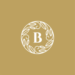 Monogram Luxury Letter B logo icon, vintage flower design concept, luxury business, hotel, wedding services and more brand identity