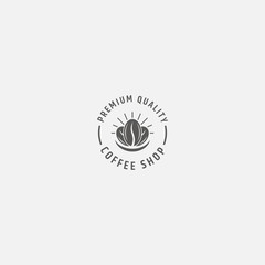 Coffee shop logo design template. Retro coffee emblem -Vector