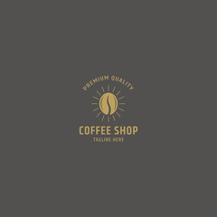 Coffee shop logo design template. Retro coffee emblem -Vector