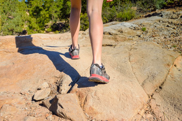 woman hiking in the mountains