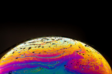 colorful soap Bubble Ball with black background	