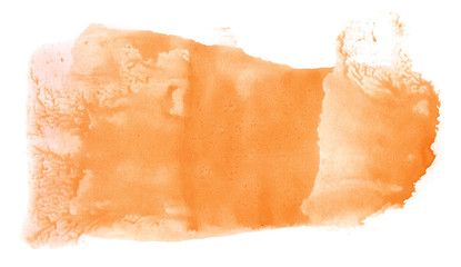 Abstract watercolor background hand-drawn on paper. Volumetric smoke elements. Orange color. For design, web, card, text, decoration, surfaces.