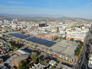 Obraz premium Aerial view of downtown Glendale, city in Los Angeles County, California. USA