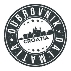 Dubrovnik Dalmatia Croatia Europe Stamp. Logo Icon Symbol Design Skyline City Vector.