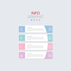 Business data visualization. Infographic element with icons and options or steps. Can be used for process, presentation, diagram, workflow layout, info graph, web design. Vector business template.