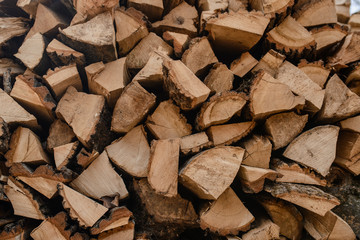 cutting piece of wood for fire