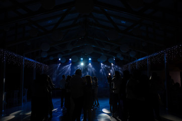Light show on a wedding party