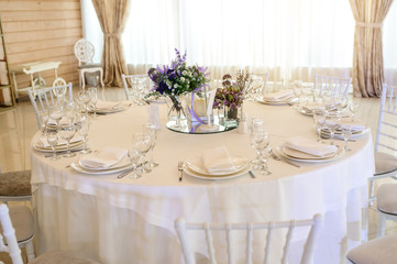 Close up of wedding tables