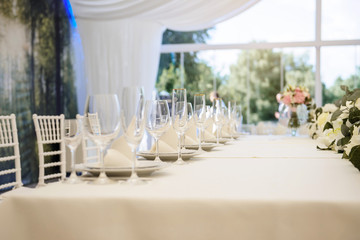 Close up of wedding tables