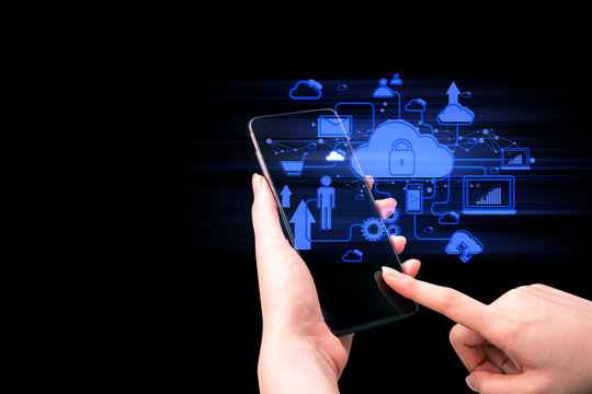 hand with ai data connect to social network for bitcoin money dollar online crypto currency trade business application concept, digital asset risk financial