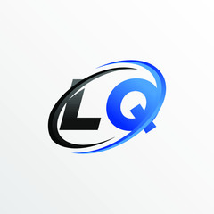 Initial Letters LQ Logo with Circle Swoosh Element