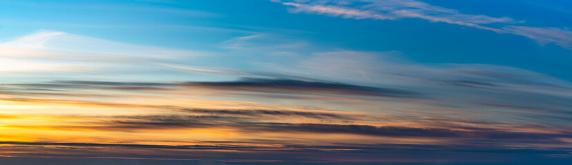 Fantastic dark thunderclouds at sunrise
