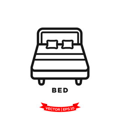 bed icon in trendy flat style