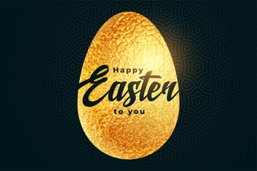 happy easter golden egg in textured foil style