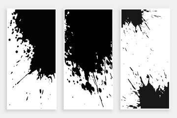 abstract grunge black watercolor vertical banner design