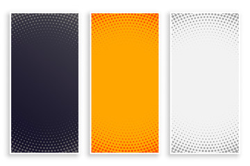 abstract halftone style empty vertical banners set - obrazy, fototapety, plakaty