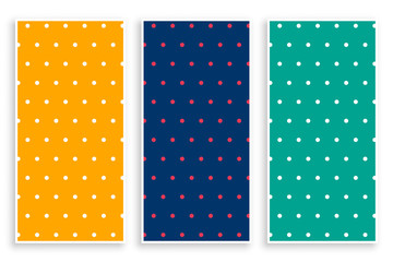 polka dots pattern vertical banners set design