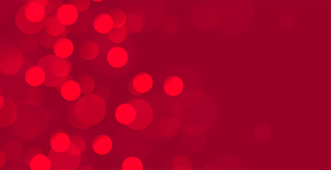 abstract red bokeh banner with text space