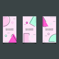 Abstract memphis design cover set