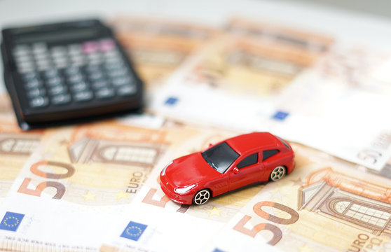 Toy Car, Money And Calculator