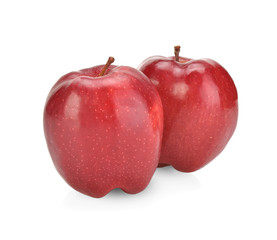 Apples isolated on white background. Red apples Clipping Path.