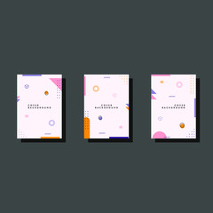 Abstract memphis design cover set