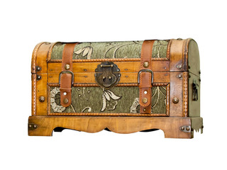 old trunk or chest isolated on white