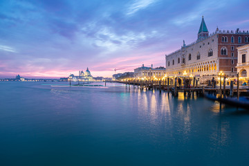 Fototapeta na wymiar Venice sunset over the river