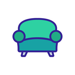 Obraz na płótnie Canvas Home sofa icon vector. Thin line sign. Isolated contour symbol illustration