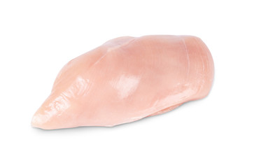 Chicken breast meat is isolated on a white background.