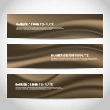 Vector Banners with bronze abstract mesh background. Bronze Website headers