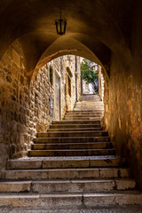 arch and stairs entrance to the castle
