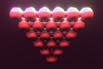 Abstract, molecule style inter-locked sphere. Wallpaper for graphic design. 3D render.