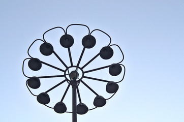 Pillar light on a blue background