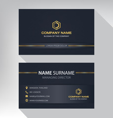 Business card in modern luxury style black and gold color