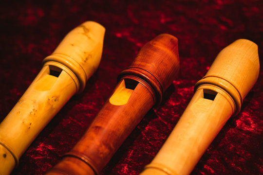 Early Music Historical Instrument - Three Baroque Recorders