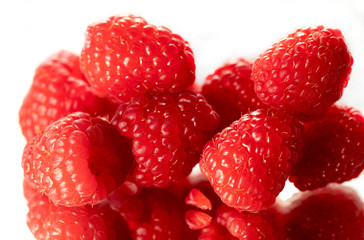 Fresh raspberry isolated on white background