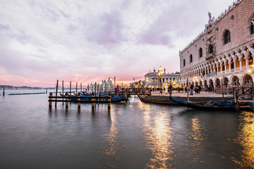 Venice sunset over the river 