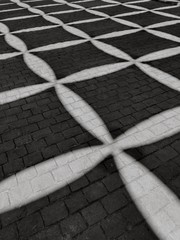 Brick pavement shadow 