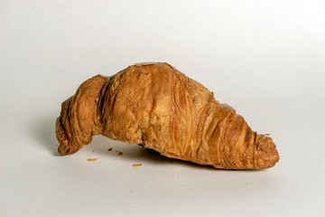 fresh croissant on white background