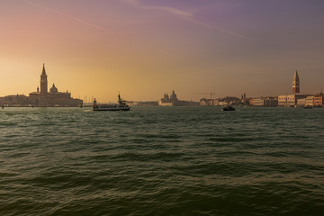 Naklejka premium sunset in Venice, canal view