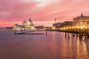 Venice sunset over the river 