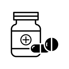 bottle pill icon vector template