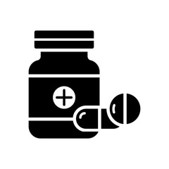 bottle pill icon vector template