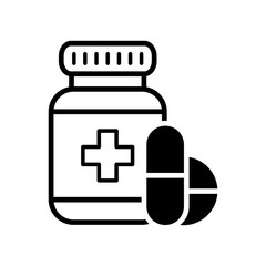 Obraz premium bottle pill icon vector template